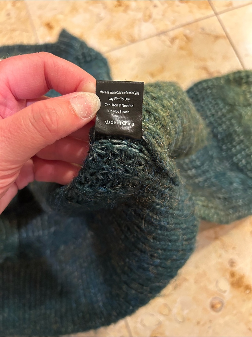 POL Oversized Cropped Green Crewneck Chunky Knit Sweater Size Small - Picture 8 of 8